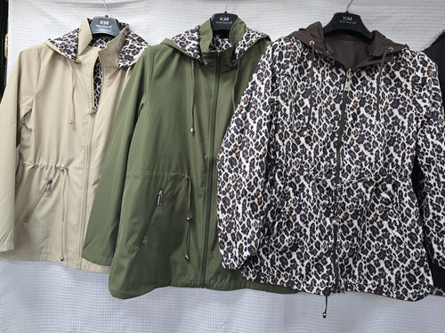Reversible Leopard Hooded Rain coat