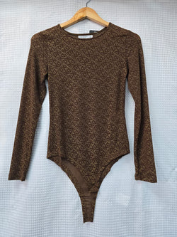 Brown Lurex Mesh Bodysuit