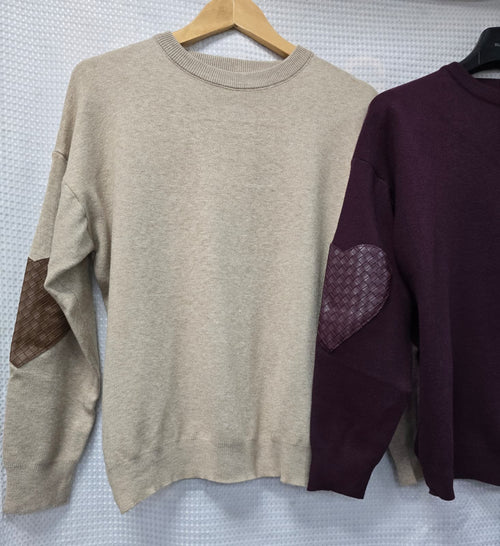 Heart Sleeve Cotton Knit Jumper