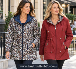 Reversible Leopard Hooded Rain coat