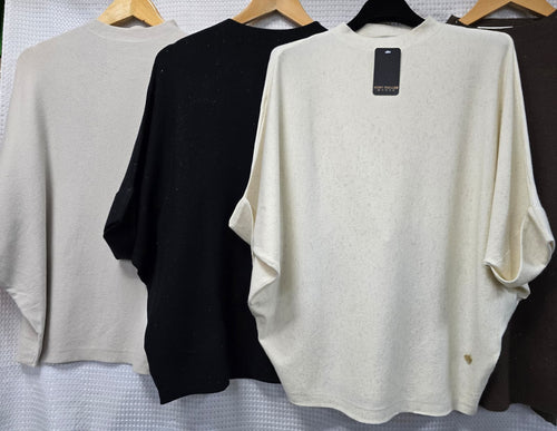 Sparkle Lurex Batwing Knit Jumper
