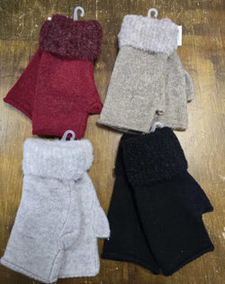 Wool Fingerless Faux Fur Gloves