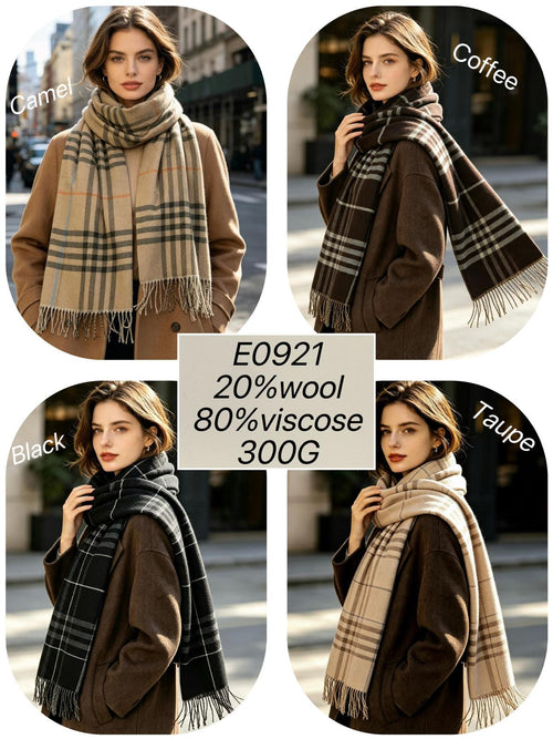 BB Check Wool Blend Scarf