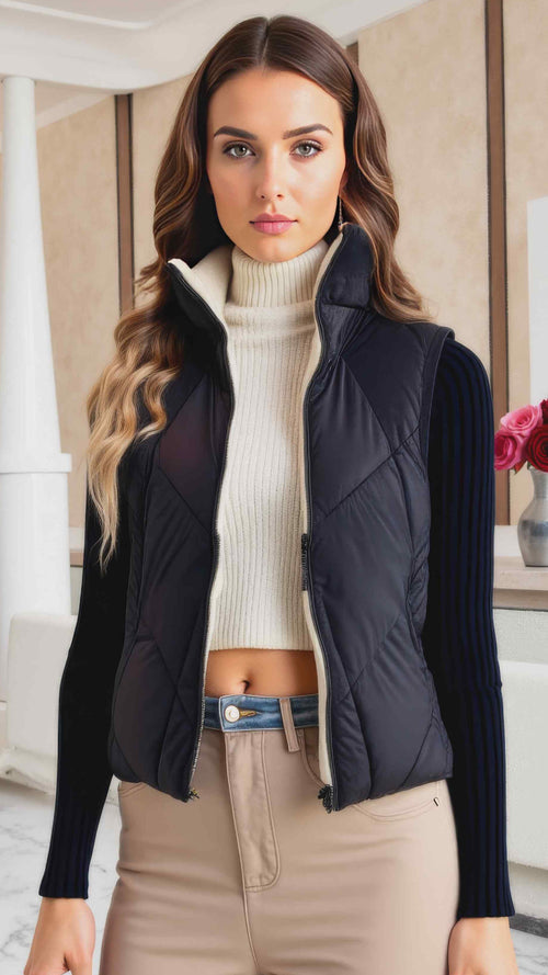 Plain Reversible Leather Look Gilet