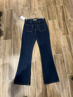 Bootcut Two Front Pocket Indigo Dark Wash Voggo Jeans