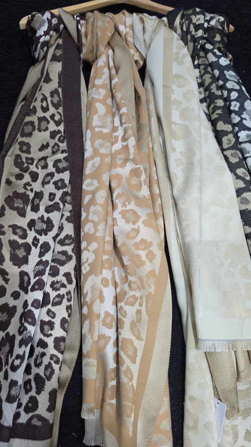 Leopard Metallic Tonal Scarf