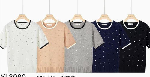 Crystal Embellished Knit Top