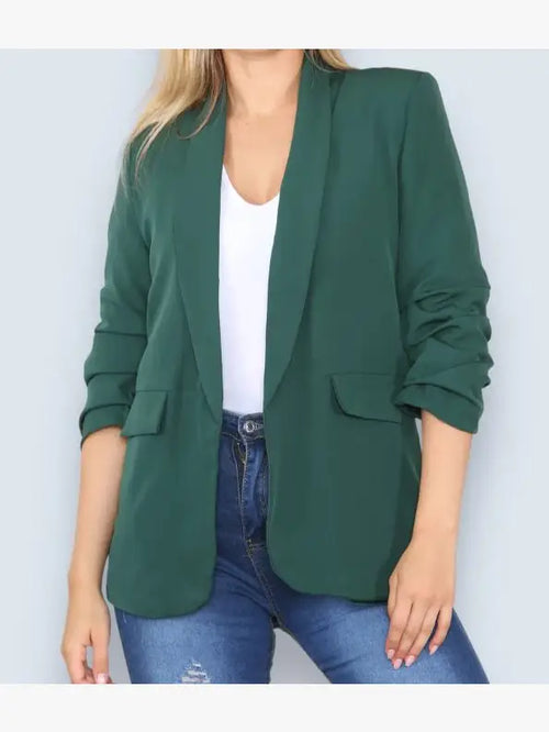 Oversized Rouched Sleeve Blazer