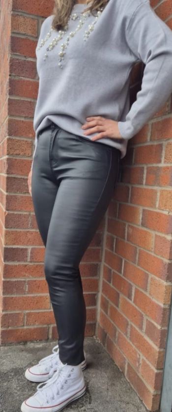 Vegan Leather Look Bi stretch Jeans