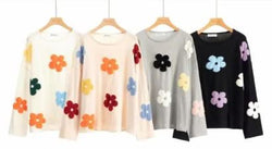 Multi Boucle Daisy Soft Fine Knit Jumper