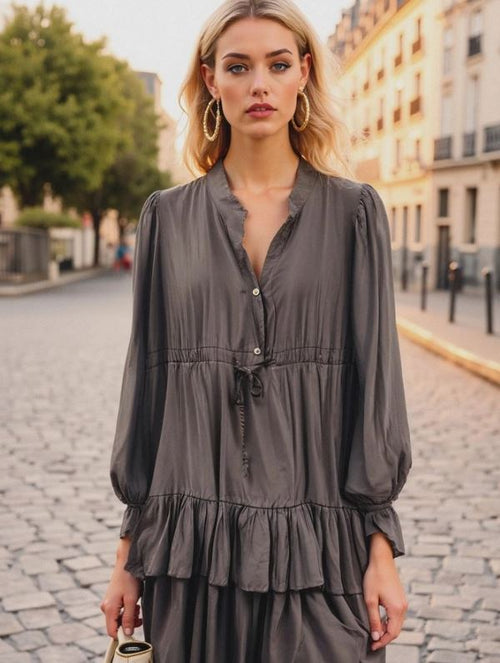 Plain Pull in Layered Shirt Dress
