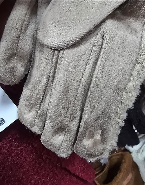Contrast Suedette Fleece Ugg Style Gloves