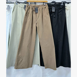 Plain Wide Leg Stretch Magic Trousers