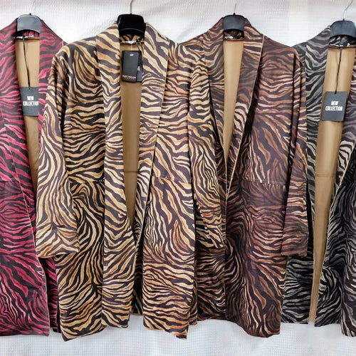 Zuri Zebra Soft Suedette Coat