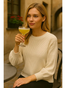 Ribbed Sequin Batwing Knit