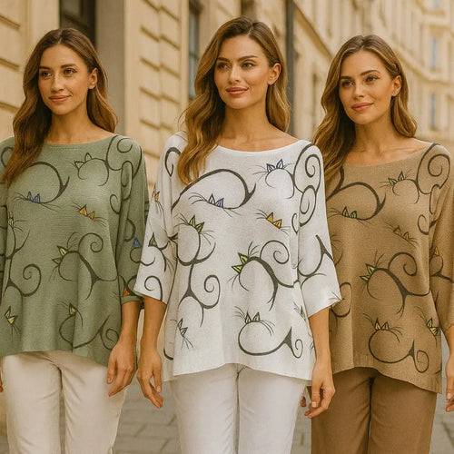 Swirls Mesh Knit Top
