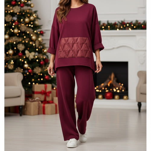 Scuba Side Seam Wide Leg Trousers