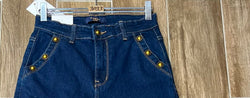Wide Leg Gold Side Button Voggo Jeans