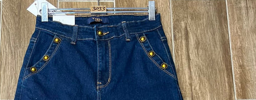 Wide Leg Gold Side Button Voggo Jeans