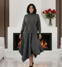 Two Piece Set Pleated Skirt Co-Ord Set