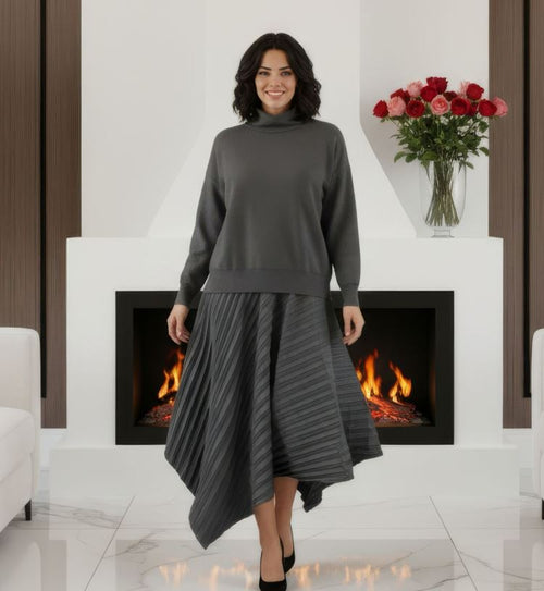 Two Piece Set Pleated Skirt Co-Ord Set
