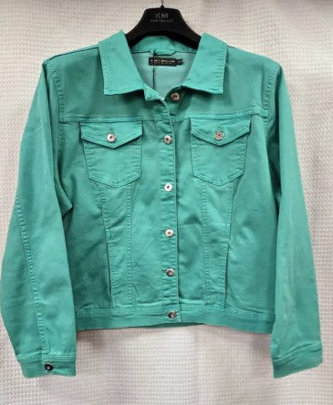 Kurt Muller Jade Green Denim Cotton Stretch Jacket