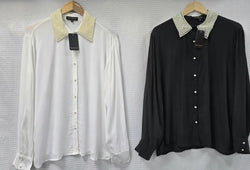 Pearl Collar Lux Button Shirt