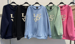LOVE Oversized Cotton Sweatshirt Top