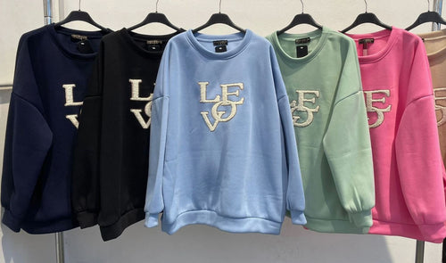 LOVE Oversized Cotton Sweatshirt Top