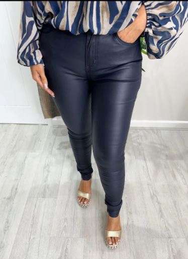 Vegan Leather Look Bi stretch Jeans