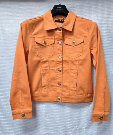 Kurt Muller Orange Denim Cotton Stretch Jacket