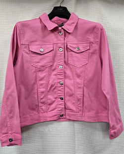 Kurt Muller Fuschia Pink Cosmo Washed Denim Cotton Stretch Jacket