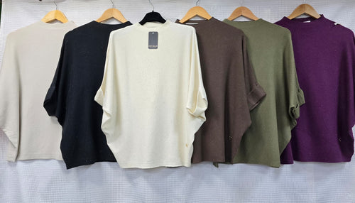 Sparkle Lurex Batwing Knit Jumper