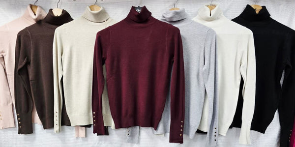 Gold Button Zara Polo Soft Fine Knit