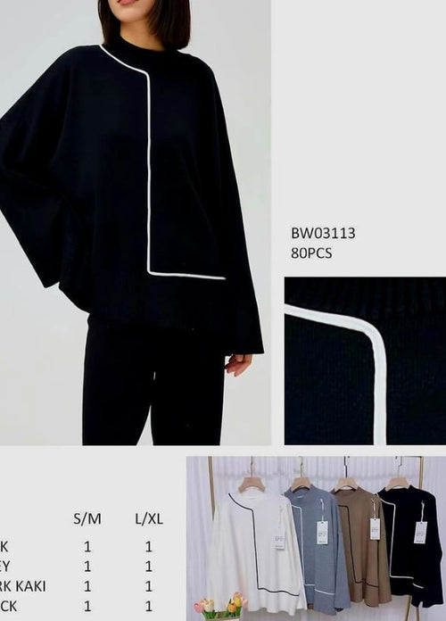 Taped Hem Trim Box Knit Jumper