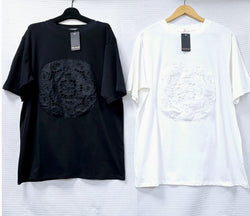 Embroidery Lace Circle Cotton T-Shirt Tunic