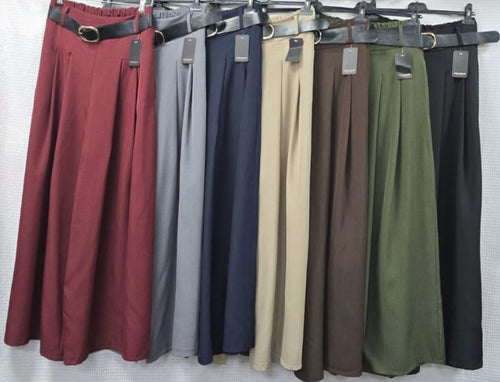 Zra Classy Wide Leg Belted Trousers