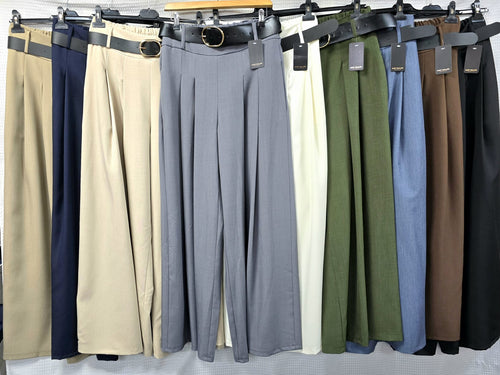 KM Zra Classy Wide Leg Belted Trousers